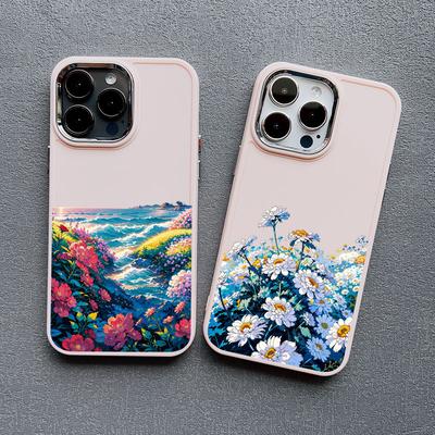 Летний чехол для телефона с цветком ромашки для IPhone 11 12 13 14 15 Pro Max 15 14 8 7 Plus SE 2020 XS X XR Ударопрочная силиконовая задняя крышка