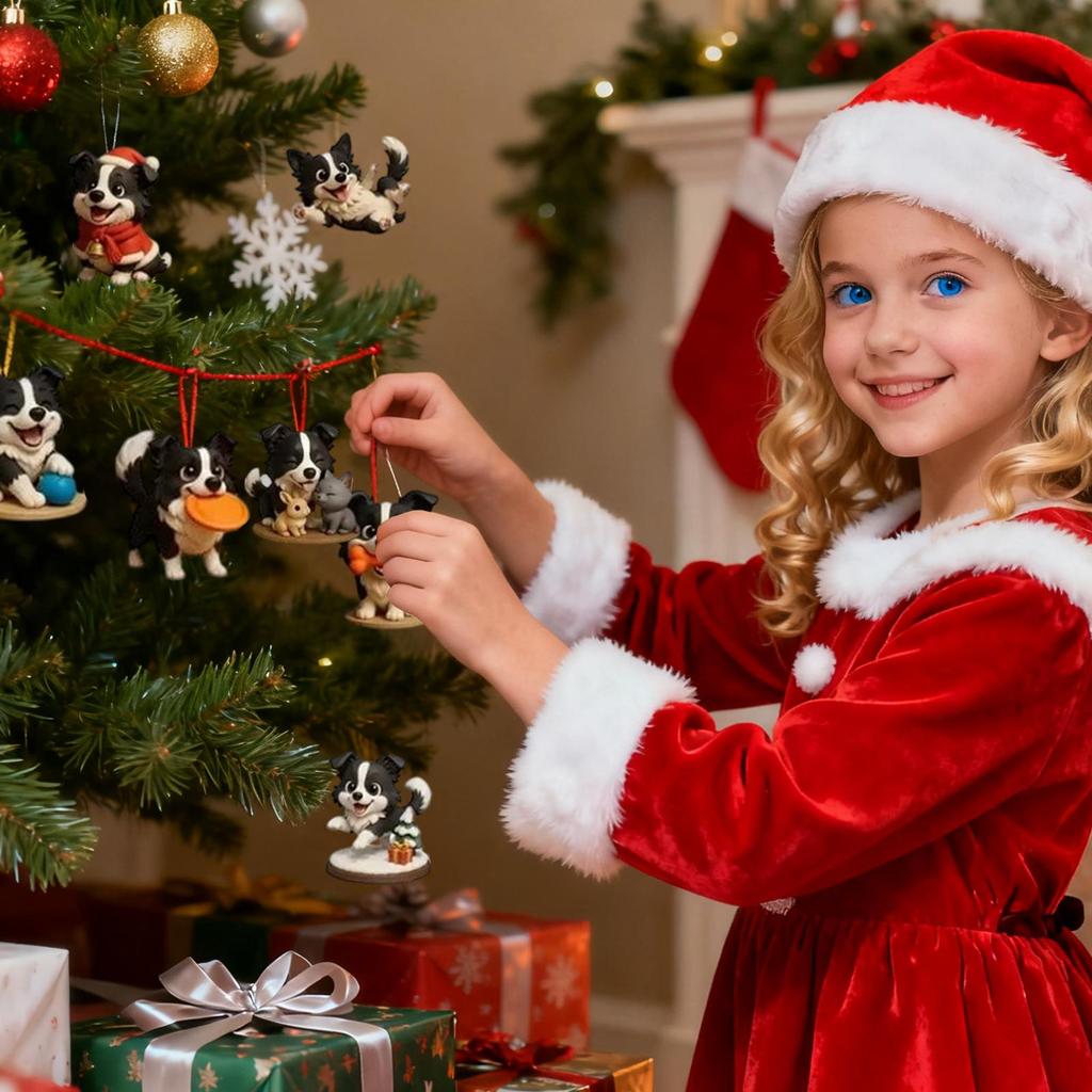 2025 Christmas Advent Calendar 24 Days Dog Pendants 2D Acrylic Hanging Ornaments Christmas Tree Decorations for Dog Lovers