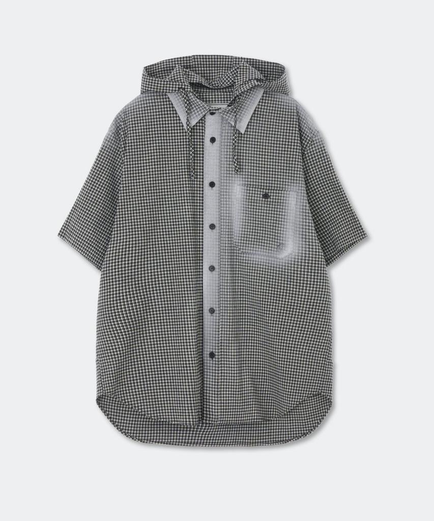 KINETO Gingham Check Spray Hoodie_Black
