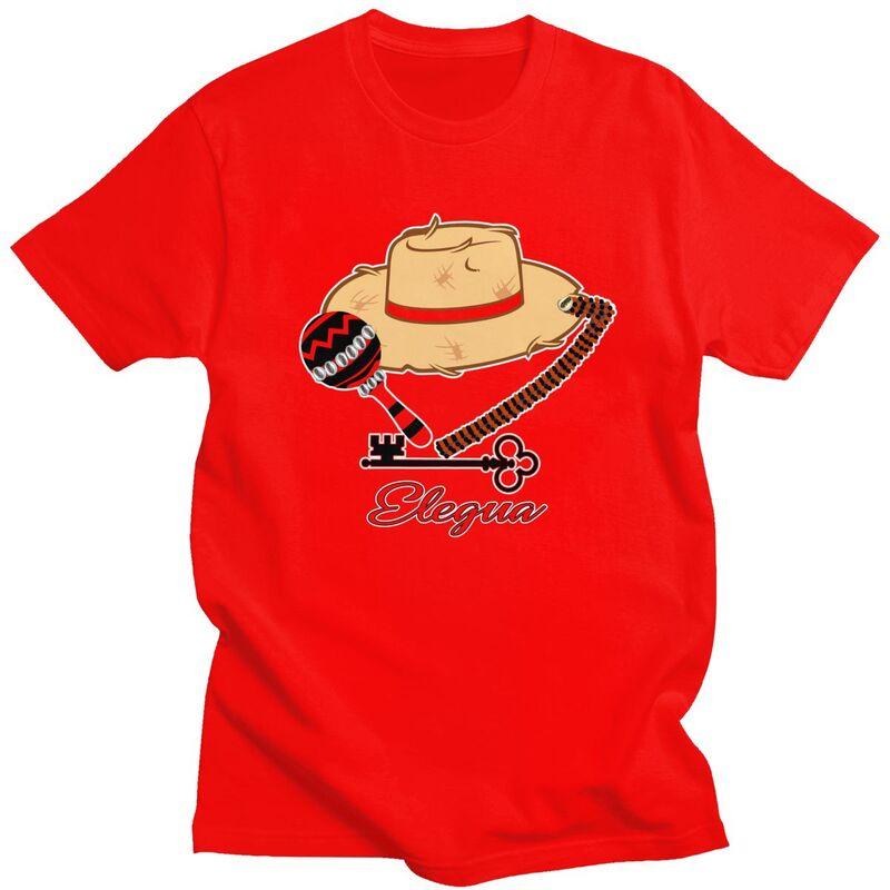 Custom Elegua Eshu Sombrero Tshirts for Men Short Sleeves Casual T Shirt Fashion Tshirt Slim Fit Pure Cotton Tees Gift