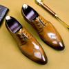 Fashion High Quality Handmade Oxford Dress Shoes Men Genuine Cow Leather Suit Shoes Footwear Wedding Formal Italian Shoes Hot Size 37-46