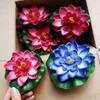 2 шт. Искусственные цветы лотоса из ЭВА с кувшинками, плавающие пенопластовые водные растения для аквариума, бассейна, пруда, декора дома и сада