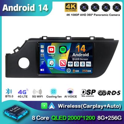 Android 14 Стерео 2 DIN Автомагнитола для KIA RIO 4 X-line 2020 2021 2022 GPS Навигация Мультимедийный Плеер Аудио Магнитола 4G