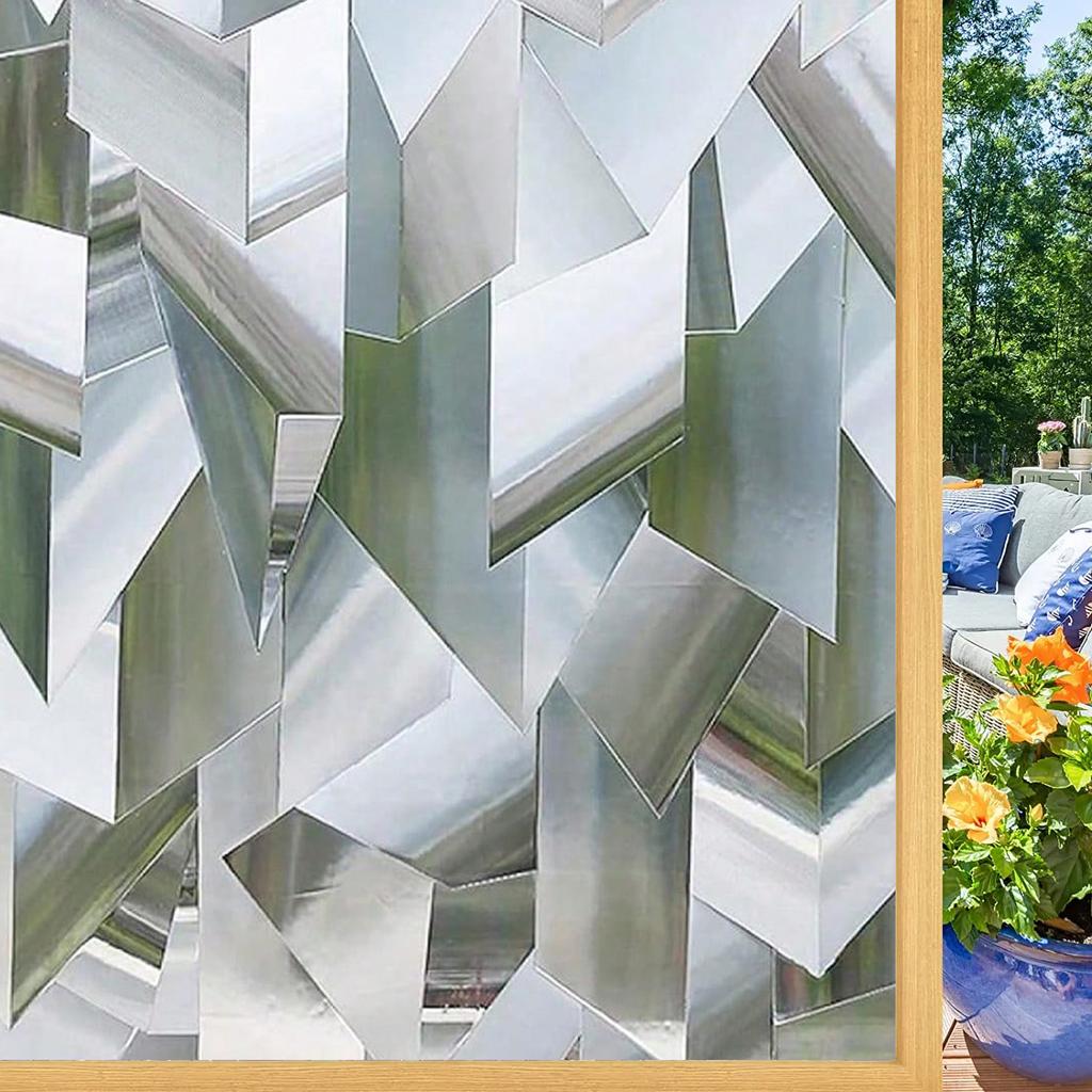 75/90 Cm Rainbow Window Privacy Film, Decorative Stained Glass Window Stickers, Static Cling Holographic No Glue Frosted Anti-UV