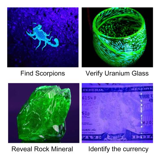 Фонарик Yousheng UV Black Light Компактный дизайн Портативный широкополосный аккумуляторный ультрафиолетовый детектор черного света