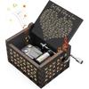 Wooden Vintage Hand Crank Music Box Romantic Wooden Music Box Gift Vintage Can't Help Falling In Love Engraved Music Box Kids Toy Desk Decoration