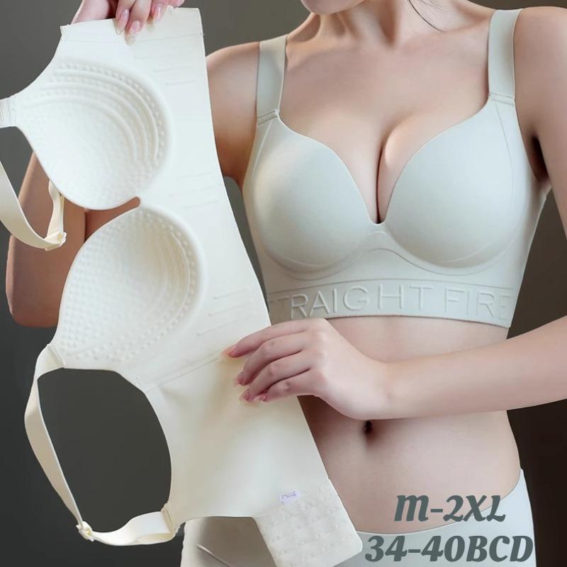 Women's Seamless Tank Top Bra Comfortable Push-Up Bra with Side Gathering Plus Size Bra