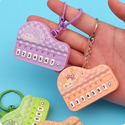 Мини Пианино Игрушка Брелок со Светом 7 Клавиш Мультяшное Животное Ручной