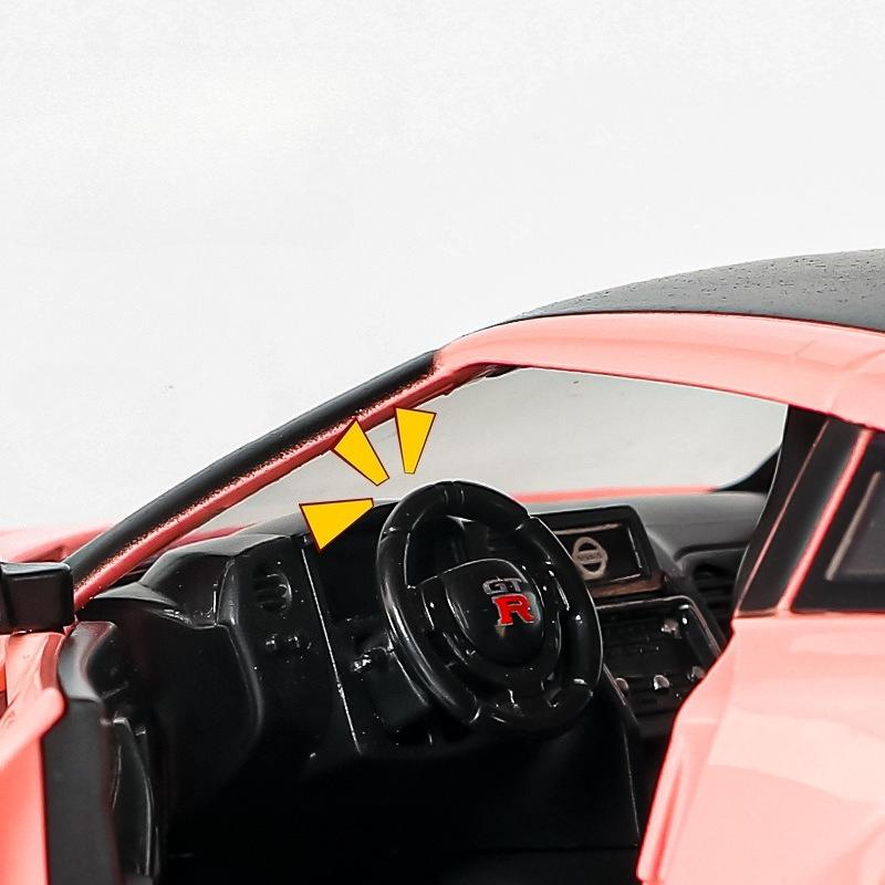 1:24 Сплав GTR CSR2 R34 Спортивные Автомобили Литые Модели Игрушки со Звуком Светом Миниатюрный Автомобиль Колесо Оттяжка Транспортные Средства для Мальчиков Подарки