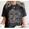 Funny Grid Stripe Leopard Mama Print Women's Short Sleeves T-Shirt Loose Casual Summer Outdoor Street Women's Tees Tops