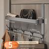 Metal Door Behind Hook 5 Hooks Coat Hat Towel Hanger  Household Organizer Accessories