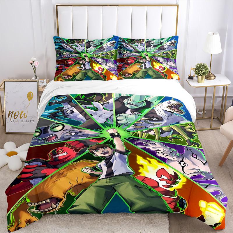 3pcs Ben 10 Cover Set,Soft Comfortable Duvet Cover,Guest Room (1*Duvet Cover + 2*Pillowcases, Without Core) yy251024190