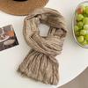 Scarf Atmosphere New Fashion Versatile Multi-functional Pleated Silk Scarf Linen Cotton and Linen Scarf Shawl Dual-purpose