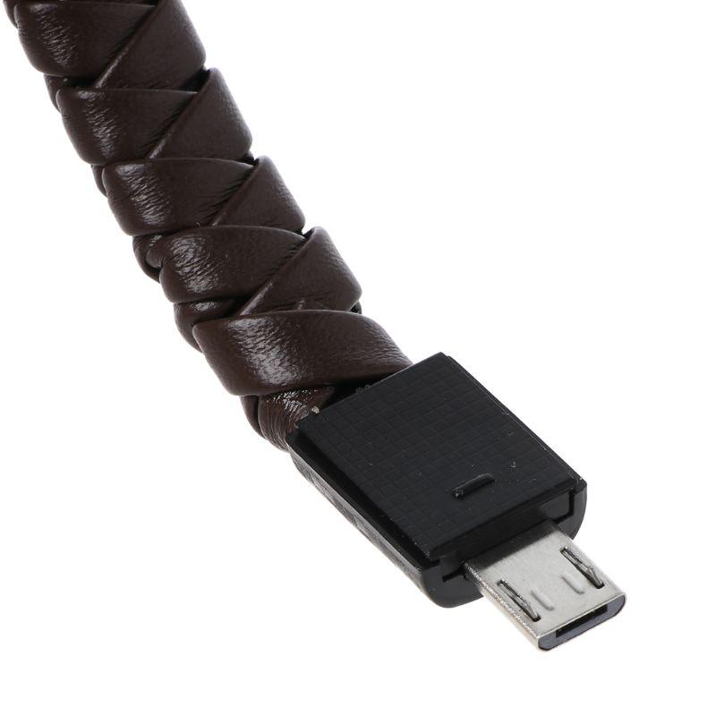 Кабель для передачи данных, браслет для быстрой зарядки, USB-зарядное устройство, кожаное портативное устройство для Android iPhone Type-C