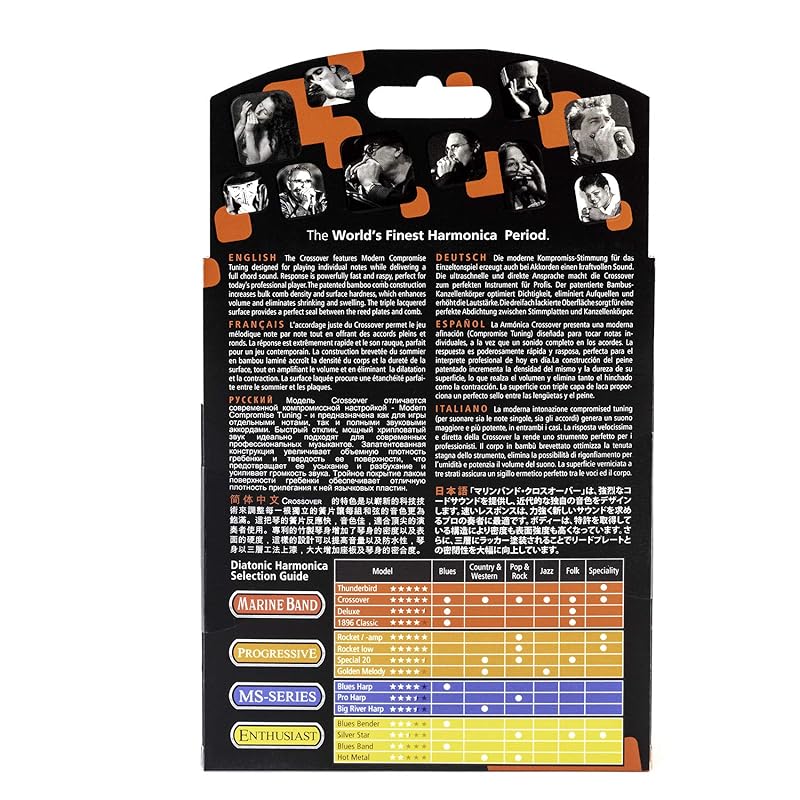 HOHNER MARINE BAND CROSSOVER/B Flat Marine Band Crossover 10 Holes Harmonica