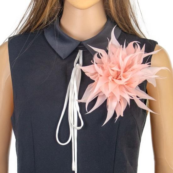 Cloth Feather Flower Brooch Decorative Clothing Pin Suit Lapel Shawl Scarf Badge Women Wedding Party Accessories