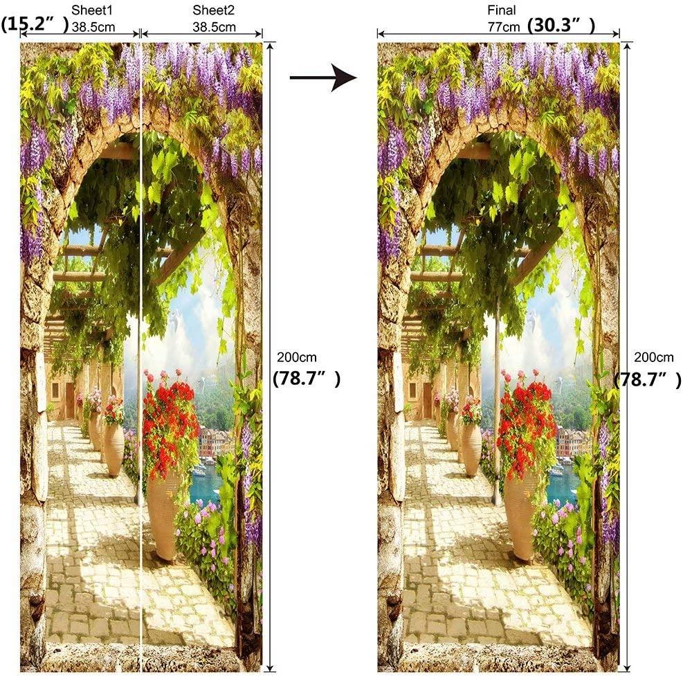Наклейка на дверь, настенная бумага, 3D обои, сделай сам, постер, художественные фрески, домашний декор, наклейки с цитатой, украшение, самоклеящиеся съемные садовые