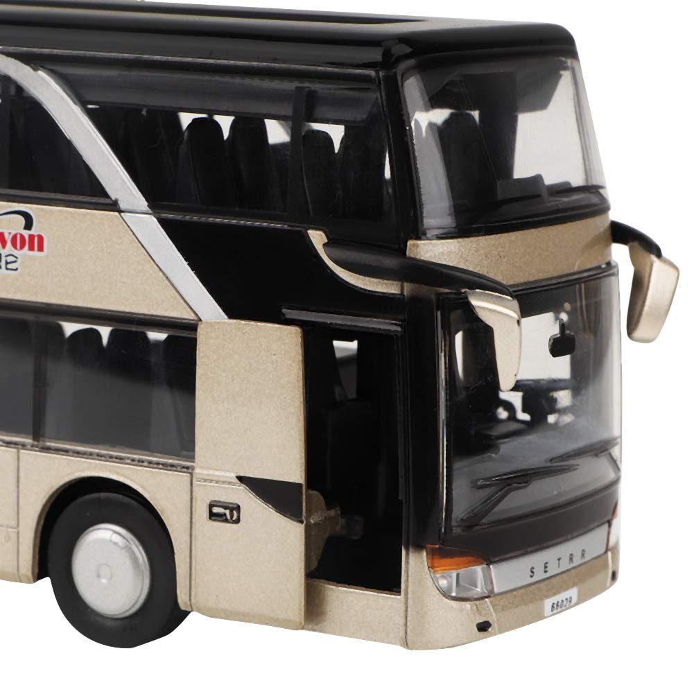 Безумная распродажа! Игрушечный электрический двухэтажный автобус 1:50 Сплав Двухэтажный Автобус Модель Игрушка с Музыкой для Детей (Золото)