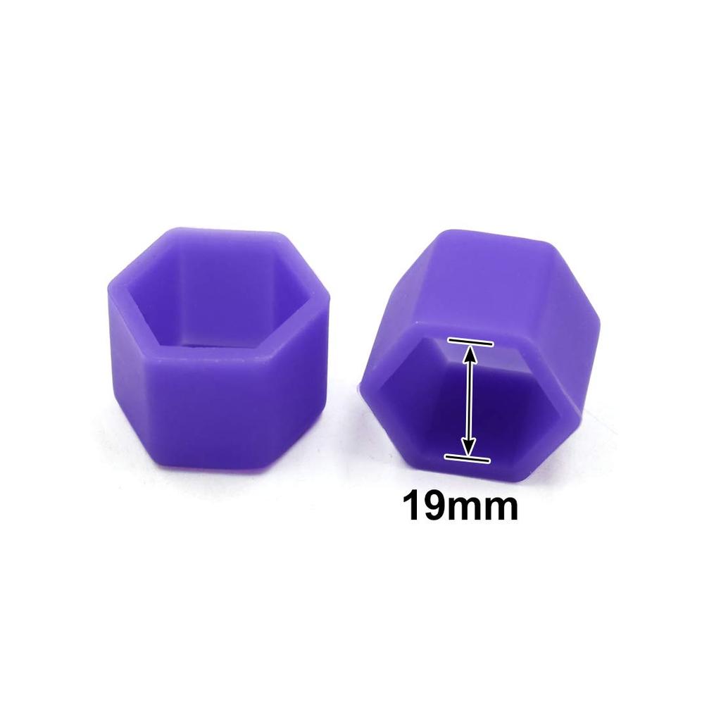 uxcell Nut Cap, Nut Cover, Wheel Nut Cap, 0.7 inch (19 mm), Purple, Silicone, Pack of 20