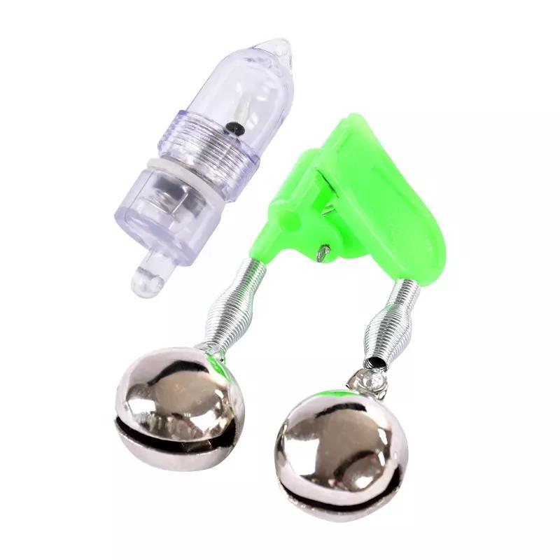 Oem Dn Led Light Night Fishing Rod Bite Indicator Tip Lights With Twin Ring Bells Fishing Bait Alarm Fishing Accessories
