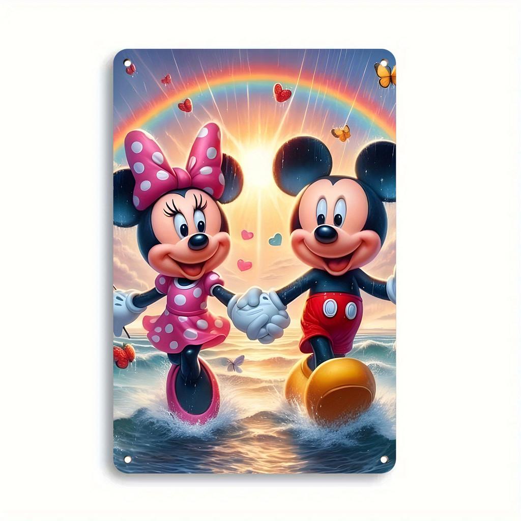 Miniso Mickey Colorful & Creative Bar Metal Sign, Retro Plaque, Sign, Alcohol Drinker, Pub, Club, Kitchen Wall Decoration