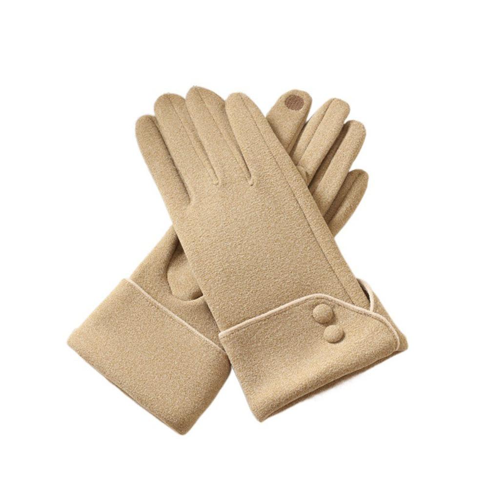 Перчатки с закрытыми пальцами Утепленные зимние варежки Модные женские замшевые перчатки Спорт