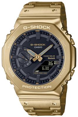 Часы Casio Полностью Металлические с Подключением к Смартфону и Золотые Мужские GM-B2100GD-9AJF, Солнечные, Bluetooth,