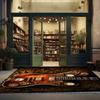 Steampunk Guitar Rug Retro Music Entryway Doormat NonSlip Easy Clean Stylish Decor Carpet for Living Room Bedroom Pet Friendly