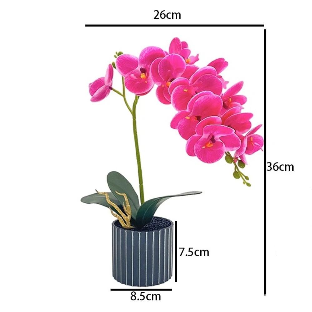 Multi-Bloom Artificial Orchid Bonsai DIY Plastic Fake Flower New Artificial Faux Plants Home Decor