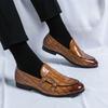 Leather Shoes Round Head Business Dress Shoes Men's Trend Double Buckle Casual Monk Shoes Sleeve One Pedal Men's Shoes