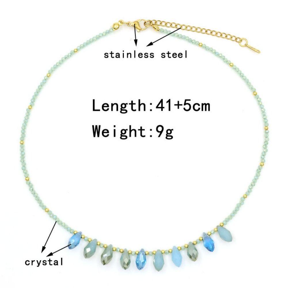Crystal Bead Bohemian Style Necklace High-end Clavicle Chain Fashion Crystal Bead Necklace Gift