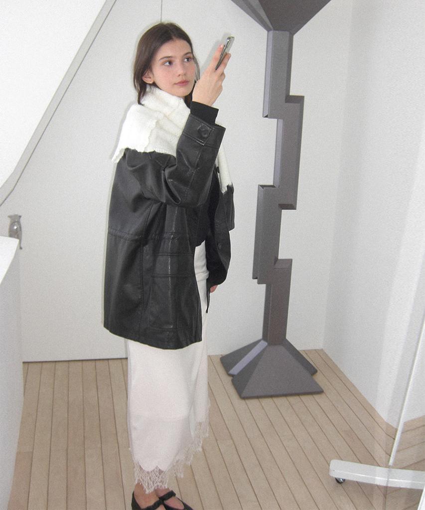 RE L Neff Faux Leather Jacket (Black)