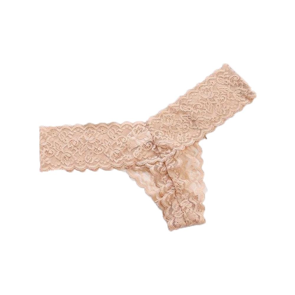 Breathable Low Waist Lace Seamless Panties Bow Transparent Underwear for Women Cotton Crotch Thong Mesh Lace Briefs Lady