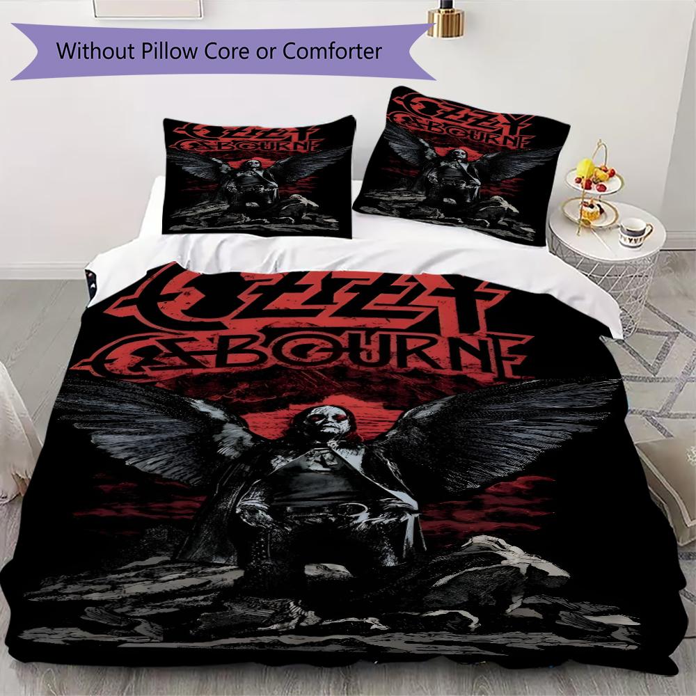 Постельное белье с узором Оззи Осборна Комплект одеяла Наволочка Домашний декор Подарок на день рождения (1 пододеяльник + 2 наволочки без наполнителя)74