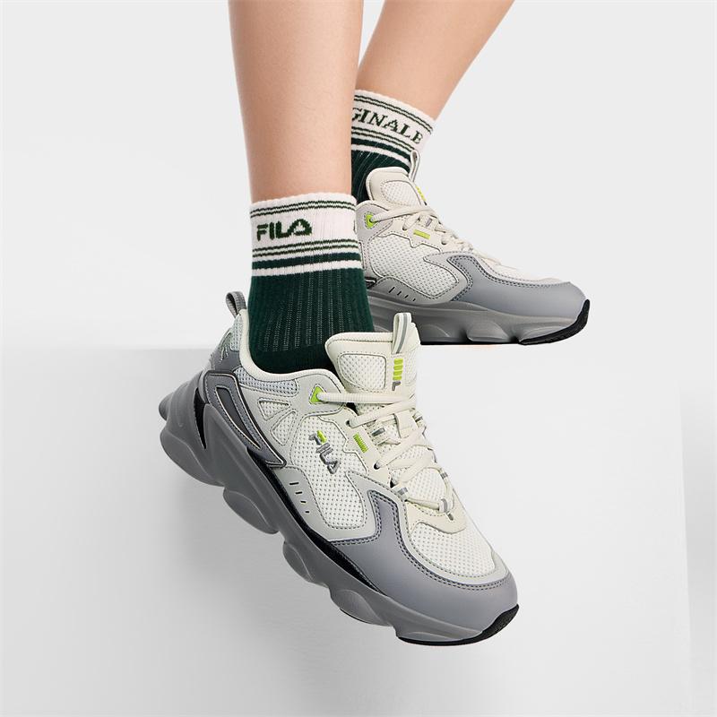 Fila Ретро Серия Минималистичные Кроссовки с Толстой Подошвой Женские Кроссовки Туманно-Серый Сплав-Серый F12W422111FVV