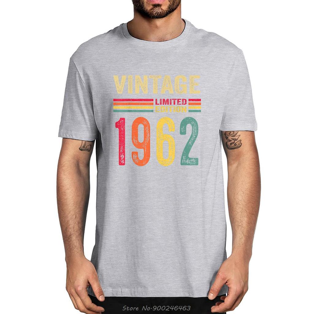 100% Cotton Old Gifts Vintage 1962 Limited Edition Birthday Men's Novelty T-Shirt Women Casual Streetwear Soft Tee
