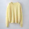 2025 Autumn/Winter Women's Seamless Knit Wool Sweater - Round Neck, Loose Fit, Plus Size, Long Sleeve Top