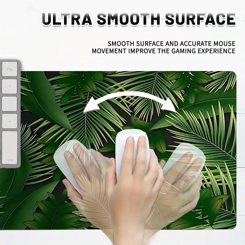 1PC tropical leaves Oversized Mouse Pad - Non-Slip Rubber Base Perfect for Office School Esports Home Decor Desk Mat 269A