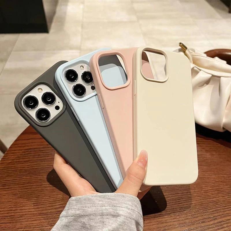 Liquid Silicone Case For For Iphone 16 15 14 13 12 11 Pro Max Shockproof Soft Back Protection Cover For 16 series Phone Accessories