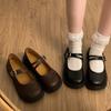 Модные черные туфли на плоской подошве в стиле ретро для женщин, новые весенне-осенние юбки 2025 года, французские туфли Мэри Джейн