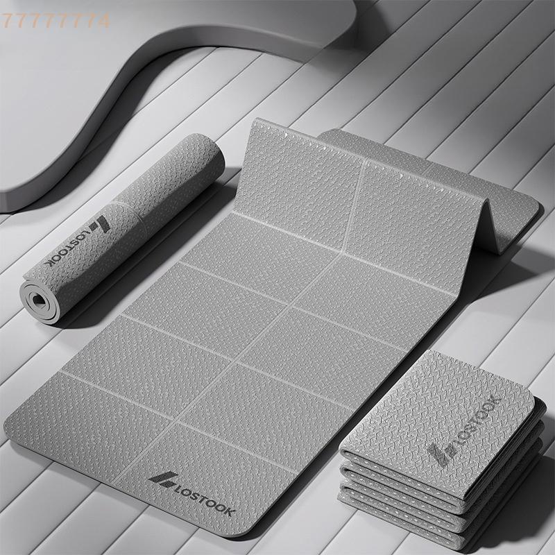 1 шт. Экологичный складной коврик для йоги из TPE, двусторонний, нескользящий, удобный для путешествий, для пилатеса и напольных тренировок