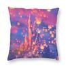 Lanterns Floating Castle Pillowcase Polyester Linen Velvet Pattern Zip Decorative Throw Pillow Case Home Cushion Cover