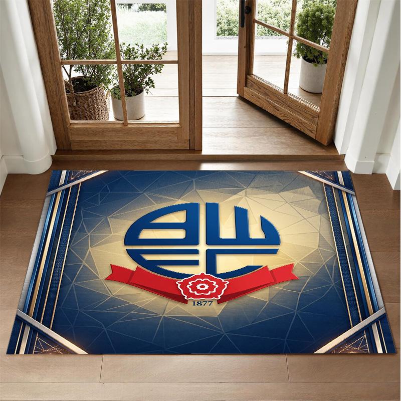 Bolton Wanderers FC Design Crystal Velvet Rug Soft Decorative Mat for Bedroom Entrance