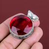 Faceted mozambique garnet pendant natural gemstone pendant 925 sterling silver pendant handmade jewelry vintage design pendant gifts for her