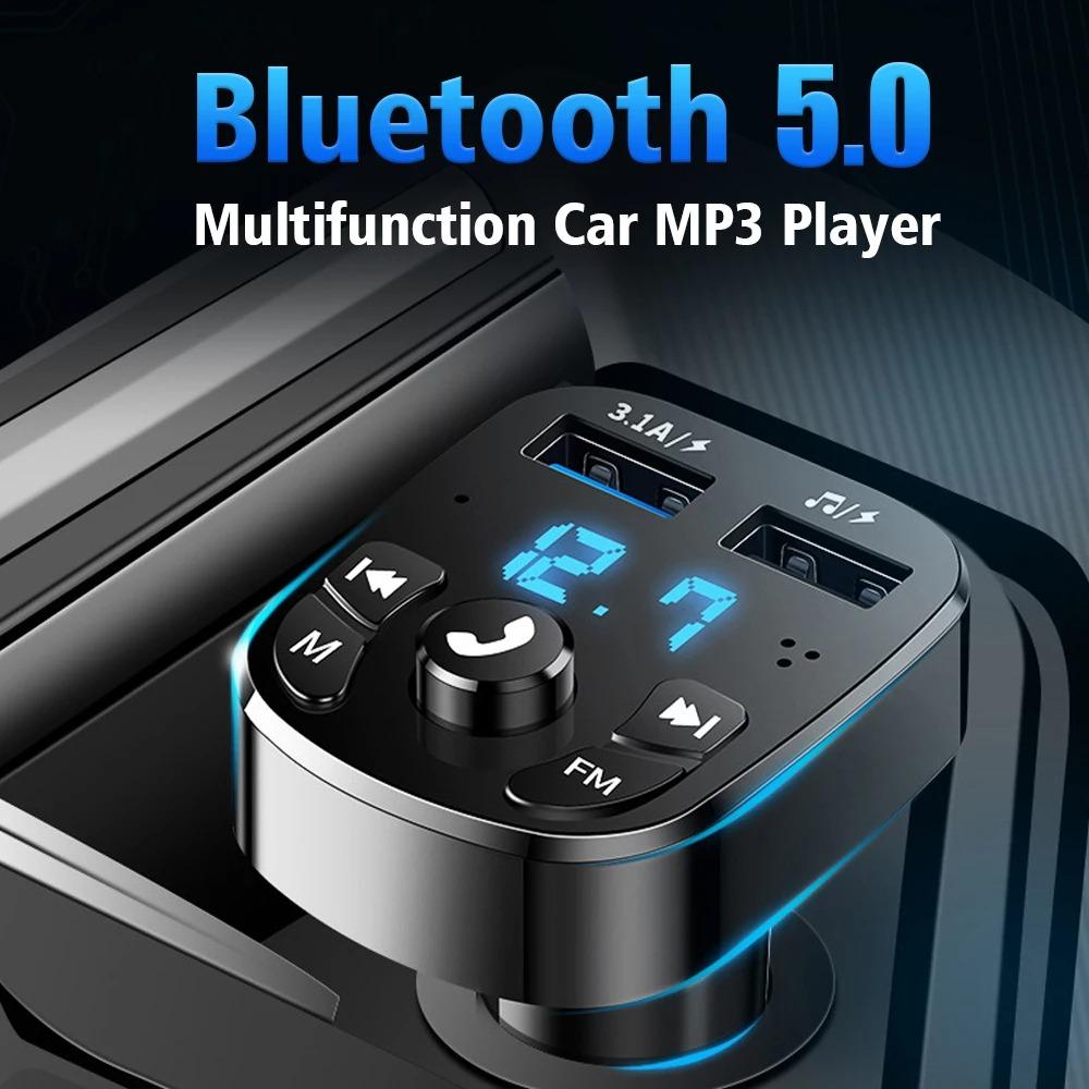 3.1A Bluetooth 5.0 Car Bluetooth Audio MP3 Player Dual USB Car Charger Adapters Fast Charging Bluetooth FM Transmitter Receiver
