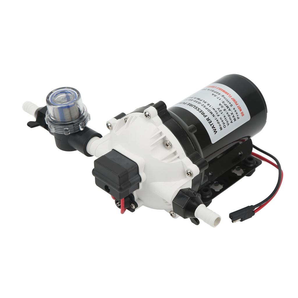 12V Self Priming Diaphragm Pump High Flow 5.0GPM 60PSI Efficient Water Pump for RV Yacht