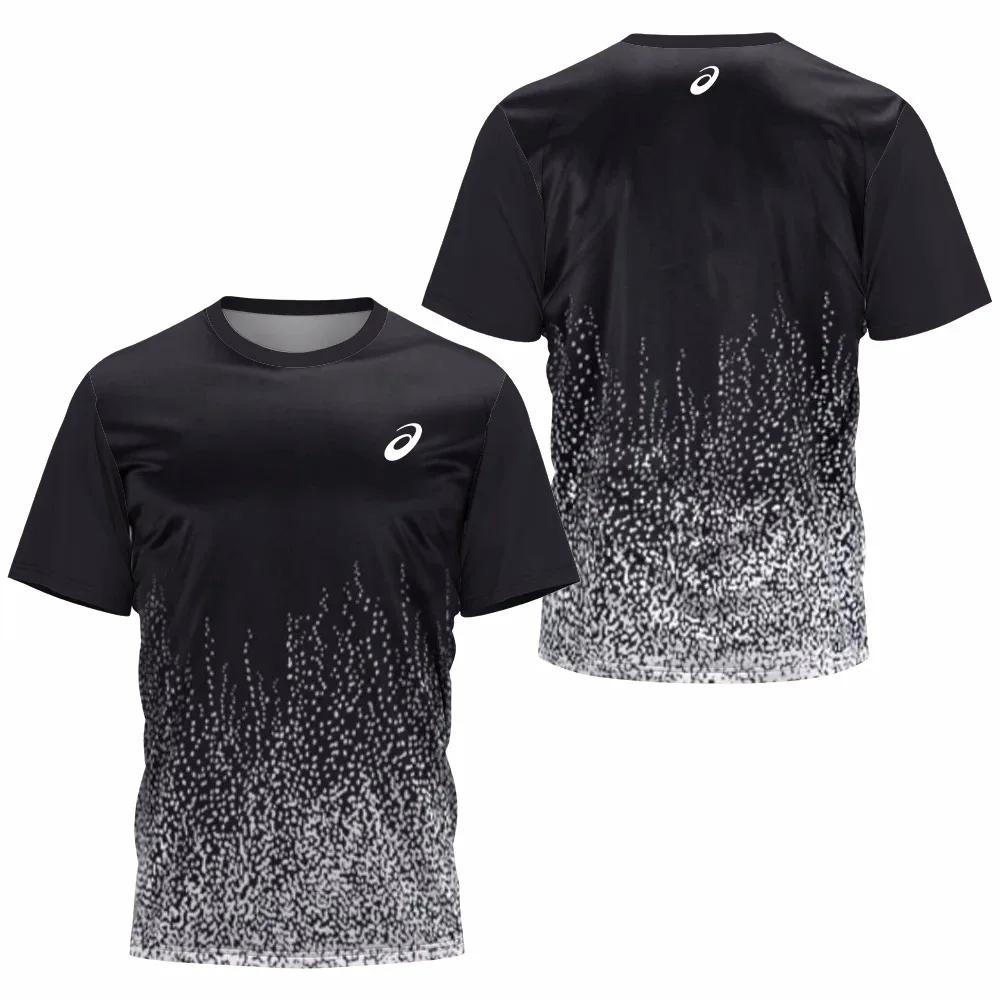 Мужская спортивная футболка для бадминтона, настольного тенниса, для бега на открытом воздухе, фитнеса, с коротким рукавом, свободные топы, летняя повседневная футболка с круглым вырезом, быстросохнущая