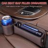 Car Seat Gap Filler Organizer, Auto Front Seat PU Leather Car Storage Box with Cup Holder, Car
