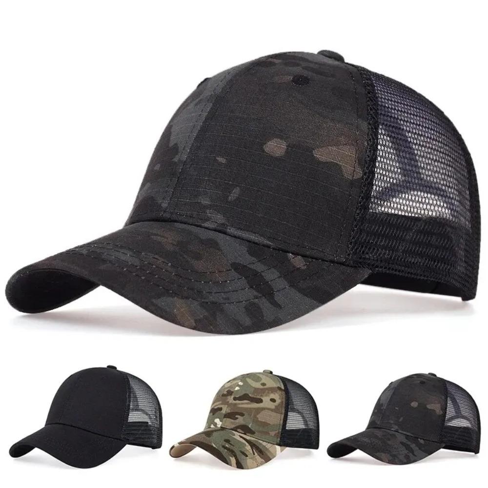 Casual Baseball Net Caps Adjustable Mesh Peaked Cap Simple Visor Sunscreen Hats Spring Summer