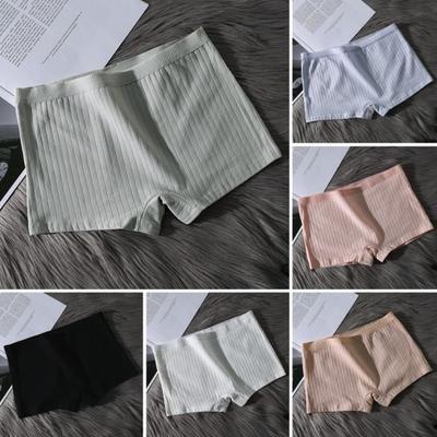 Женские трусы бесшовные со средней талией из хлопка, однотонные, эластичные, защитные, влагоотводящие трусы, повседневная одежда